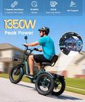 Adult Electric Trike With 20 Inch Fat Tires, 7 Speed Folding Tricycle, 500W Rear Hub Motor, Smooth Power And Stable Handling For Everyday Errands, Comfy Ride, Easy Fold Design For Convenient Storage riding on street