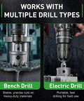 18 Pc Metal Hole Saw Kit with TCT Carbide Teeth used with bench and electric drills on metal surface