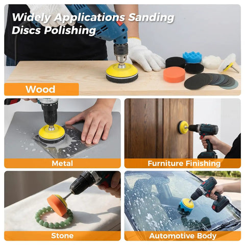 Ultimate 317 Piece Sanding Disc Kit For Headlight Restoration And Detailing Includes Wet Dry Polishing Pads used on wood, metal, and stone.
