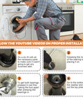 Beaquicy tub bearing installation tool in use by technician on a white front-load washer.