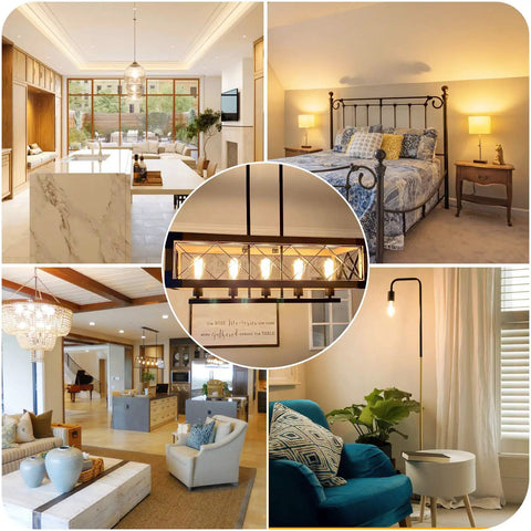 12 Pack Vintage LED Edison Bulbs ST64 Style 60W Equivalent 7W 800 Lumens Dimmable Filament Bulbs Clear Glass 2700K in home settings