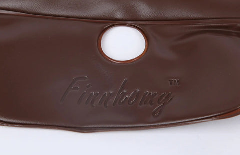 Close-up of brown PVC material with circular hole in Two Pack 15 Gallon Tree Watering Bags, Heavy Duty PVC Plant Watering System.