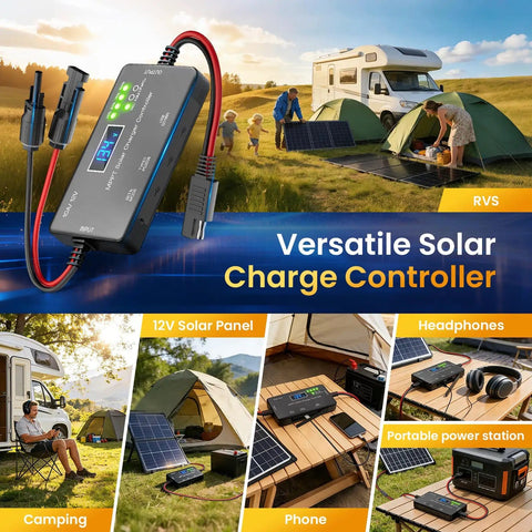 High Efficiency 12V 10A MPPT Solar Charge Controller With LCD Display And Type C USB Output for off-grid camping setup