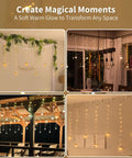 Warm White 200 LED Wishing Ball Window Curtain Lights With Remote USB Battery Powered Twinkle Globe Fairy Lights in cozy settings