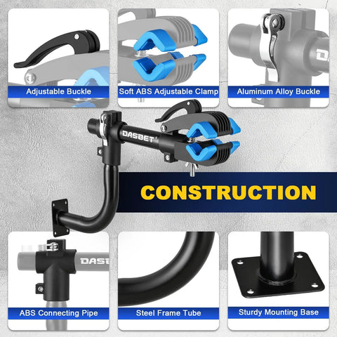 Bent Wall Mount Bike Repair Stand With Adjustable Clamp For Road And Mountain Bikes, Easy Install Maintenance Rack