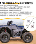 Fit for Honda ATV models showing rear axle shaft and wheel hub pair kit with ATV in the background for TRX500 series.