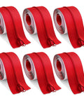 Heavy Duty Zipper For Dust Barriers Pack Of 6 Rolls 7 Ft By 3 Inch Red Self Adhesive Construction Door Zippers For Greenhouse Tent Dust Containment Instant Door Protection