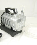 Fresh Out The Box Vacuum Pump Tailored For Concrete Coring Drill Base Setup showing 110V motor, tubing, and compact design.