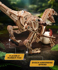 3D Velociraptor Wooden Puzzle Kit For Adults And Teens With 106 Pieces Realistic Gear Transmission System For Dynamic Two Legged Dino Build, wooden model with rubber pad and spring