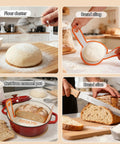 All-In-One Sourdough Starter Kit With Enameled Cast Iron Dutch Oven, Digital Scale, And 4 Banneton Proofing Baskets in use