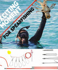 Man with lobster and 6Ft Fiberglass Travel Pole Spear Set With 3 Prong Paralyzer, Spearfishing Gear for snorkeling or diving.