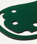 Par Three Golf Putting Green Practice Training Mat For Indoor And Outdoor Use 3 By 9 Feet, kidney-shaped design with holes and bunkers