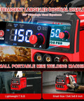 Three In One MIG TIG Stick Welder Portable 110V Inverter with LED Display and Auto Darkening Goggles for home and auto repairs.