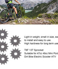 13T Chain Sprocket Built Tough Steel Motor Gear for 47cc 49cc Pocket Dirt Bike Electric Scooter ATV, displayed in pack of five