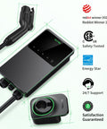 Smart Level 2 EV Charger Up To 50 Amp 240 Volt Indoor Outdoor Car Charging Station With J1772 Connector, awards and safety icons
