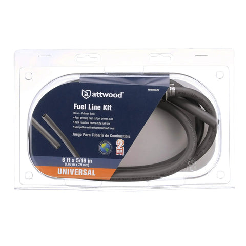 Beefy Universal Marine Fuel Line Kit With Primer Bulb For Boats Six Feet Long Five Sixteenth Inch Diameter Hose EPA Compliant Fittings Not Included Durable Low Permeation Fuel Line For Outboard And Inboard Systems Model 951606ULP7