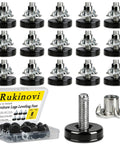 16 Pack Adjustable Furniture Levelers Heavy Duty Leveling Feet For Table Desk Chair Cabinet Dresser Outdoor Patio Stabilize Uneven Floors Black Includes 16 T Nuts