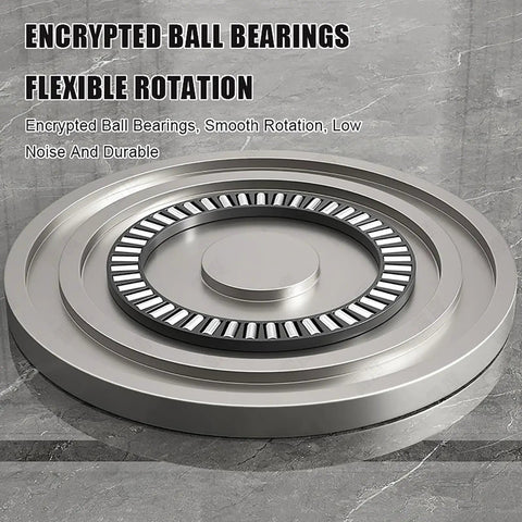 Encrypted ball bearings for 10mm Tempered Glass Round Lazy Susan Turntable, showing smooth rotation mechanism.
