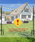 Outdoor String Light Pole With 5 Prong Fork Steel Pole For Patio Garden Backyard And Events Plug And Play Easy Setup 2 Pack
