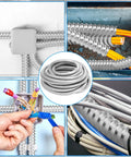 Three Quarter Inch Metal Flexible Conduit 50 Ft Reduced Wall Galvanized Steel Outdoor Electrical Conduit for Weatherproof Wiring