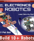 Ten In One STEM Robotics Kit For Kids Aged 8 To 14 With Hands On Electronics And Engineering Projects, box shows DIY robots.