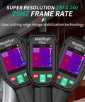 High Resolution 240x240 Thermal Imager With 25 Hz Refresh Rate, Temperature Alarm, Handheld Infrared Camera display view