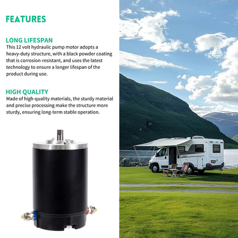RV Hydraulic Pump Motor For Lippert Leveling System 12V Fits Slide Out And Leveling Jacks Plug And Play Direct OE Replacement 167576