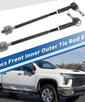Six-Piece Front Inner Outer Tie Rod Ends Kit With Boots For Chevy Equinox And GMC Terrain 2010-2017 2.4L left and right ends