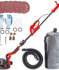 Drywall Sander Workhorse 750W With 800 To 1750 RPM Variable Speed Foldable Sheetrock Design with accessories shown