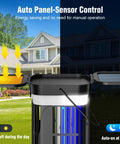 Dual Folding Solar Panel Mosquito Zapper With Auto Sensor USB Rechargeable Cordless Fly Trap 4200V Electric Bug Killer