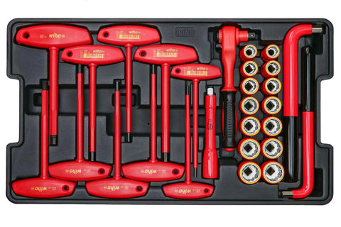 Insulated Electrician Tool Set 80 Piece Pro Grade Kit with screwdrivers and sockets in organized tray