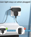 Universal Power Cord For Elliptical And Cardio Machines Replacement Charger Cable plugged in with a green light indicator