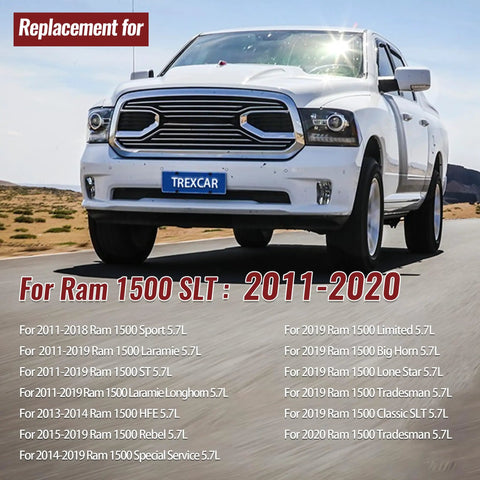 Front view of white Ram 1500 SLT truck 2011-2020 driving in desert landscape