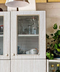 White Wood Grain Peel And Stick Wallpaper For Cabinets And Drawers Self Adhesive Vinyl Liner visible on kitchen cabinets.