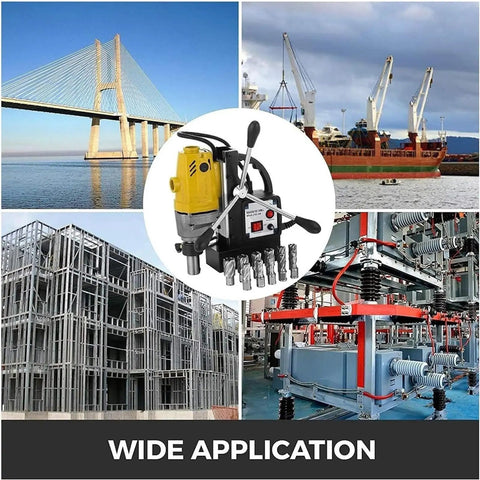 Ditch heavy lifting with this beastly 11 Piece Electric Magnetic Drill Press among bridge, shipping, and construction sites.