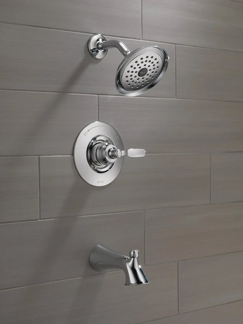 Woodhurst 14 Series Bathtub And Shower Faucet Set With Chrome Shower Head And Handle Kit Valve Trim Kit Chrome T14432