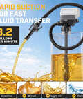 Badass Cordless Fuel Transfer Pump Compatible With DeWalt And Milwaukee Power Tools Hella Versatile Gas Siphon for fast fluid transfer.
