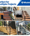 No Sweat Stainless Steel Cable Railing Kit For Stairs 16 To 20 Feet Modular Surface Mount showcased on various stair projects.