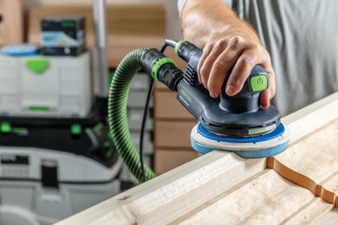 Person using Granat Profile Soft 6 Inch Sanding Discs 10 Pack For Contours Curves And Moldings With Flexible Foam Backing And Hook And Loop Attachment Half Inch Foam Core Pro Grade Detail Sanding on wooden surface