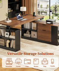 L Shaped Standing Desk With Electric Height Adjustment For Sit-Stand Comfort, 53-Inch Corner Office Desk With File Drawers