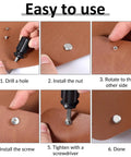 Step-by-step guide using Hardcore Stainless Steel Chicago Screw Rivets Kit With Phillips Heads for leather projects.