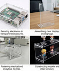 Hella Slick M4 X 10mm Clear Acrylic Plastic Screws Phillips Cross Head Fasteners For Desktop PC Build used in electronic enclosures.
