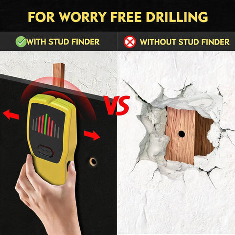 Highly Accurate Stud Finder Wall Scanner With Straight Up Precision For Locating Wood And Metal Studs Behind Drywall Features Bright Led Indicators And No Fuss Setup Perfect For Quick Diy Projects Without Messing Things Up