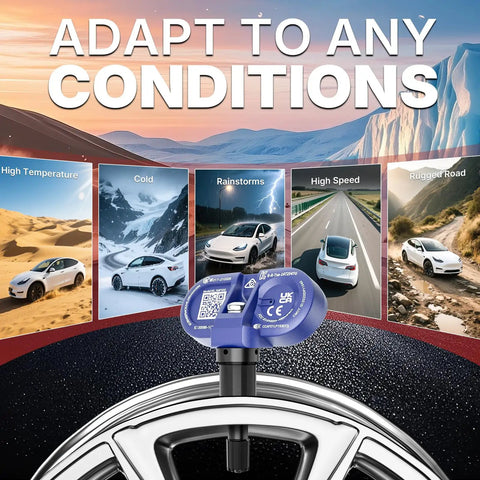 Upgraded Bluetooth TPMS Sensor For Tesla Models 3 Y S X 2020 2025 Real Time Tire Pressure Monitoring With Slick Energy Saving 2Ghz Chip And Quick Relearn on wheel valve stem