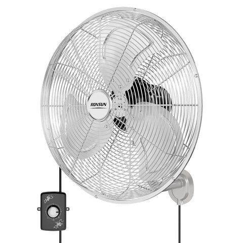 18 Inch Industrial Wall Mounted Fan With Beast Airflow, 3 Speed Settings, Easy Controller, Aluminum Blade And Dual Ball Bearing Motor