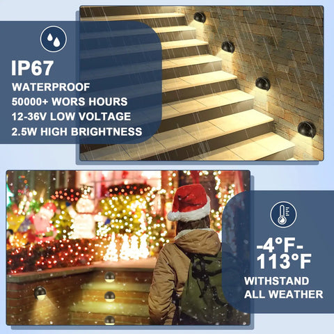 18 Pack Low Voltage LED Path Lights Outdoor Waterproof Garden Yard Patio Lighting 2.5W Warm White 2700K No Glare