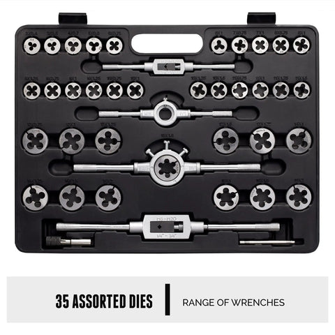 110 Piece Hardened Alloy Steel Metric Tap And Die Set With Storage Case For Pro Grade Precision Threading And Rethreading Of External And Internal Threads In Metalworking Projects