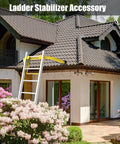 Heavy Duty Ladder Stabilizer for Roof Gutter and Wall Ladders, Adjustable Non Slip Steel Wing Span Standoff in use on home roof