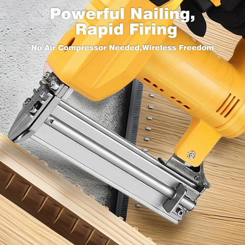 Heavy Hitter 18 Gauge Cordless Brad Nailer And Staple Gun Combo Compatible With Dewalt 20V Max Batteries Comes With 1000 Premium Fasteners For Serious Carpentry Furniture Making And Diy Woodworking