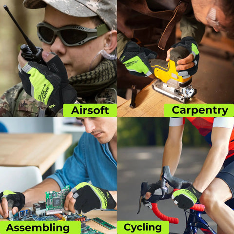 Open Finger Framer Work Gloves For Carpenters And Tactical Use in airsoft, carpentry, electronics, and cycling settings